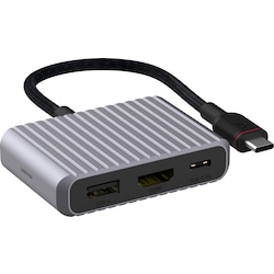 Unisynk 3 Port USB-C hub (grå)