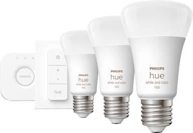 15: Philips Hue Color A60 E27 1100 Lumen - Starter Kit med 3 pærer