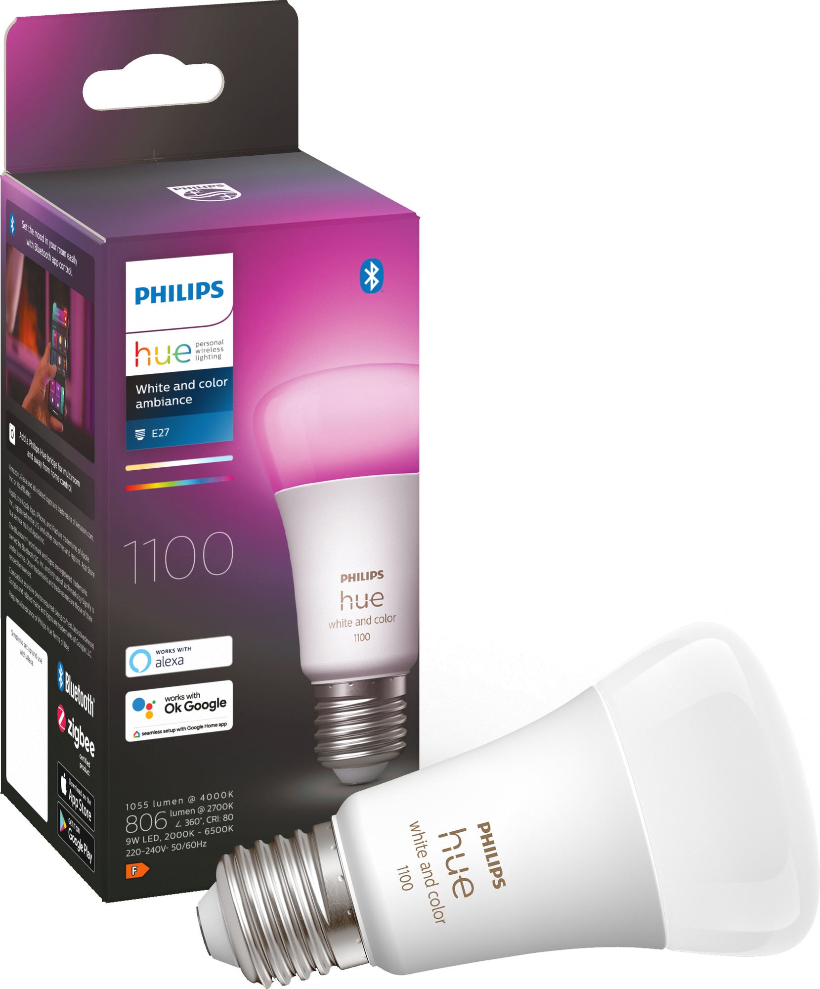 Philips Hue White and Color LED-pære A60 E27 929002468801 thumbnail