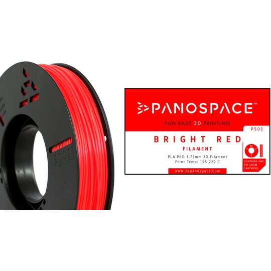 Panospace filament til 3D-printer (rød)