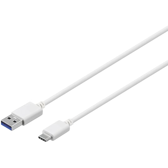 Sandstrøm USB A-C kabel 1,2 m - hvid