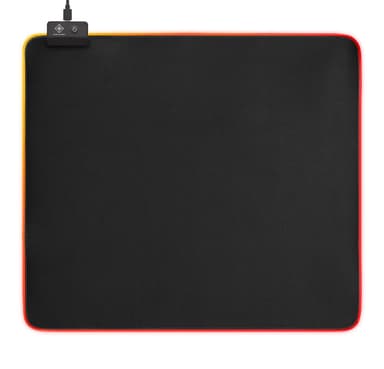 DELTACO GAMING RGB musemåtte, 450x400x4mm, 13 LED -tilstande, sort
