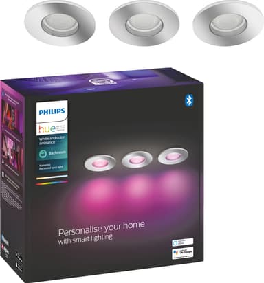 Philips Hue Xamento indbygget spotlight 3-pak (Chrome)