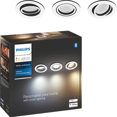 Se Philips Hue Milliskin forsænket spotlys 3x5W (hvid) hos Elgiganten