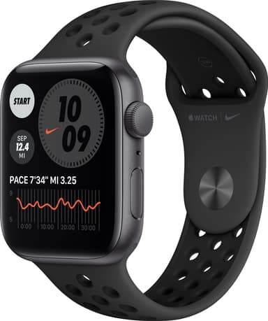 Apple Watch Nike SE 44 mm GPS (Space Gray Alu/Anthracite Black sportsbånd)