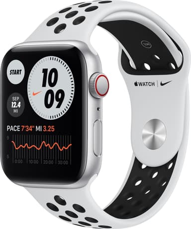 Apple Watch Nike SE 44 mm LTE (Silver Alu/Platinum Black sportsbånd)