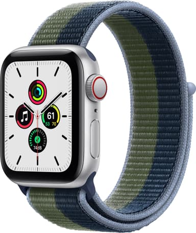 Apple Watch SE 40 mm LTE Silver Alu/Abyss Blue Moss Green sport loop)
