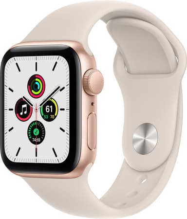 Apple Watch SE 40 mm GPS (Gold Alu/Starlight sportsbånd)