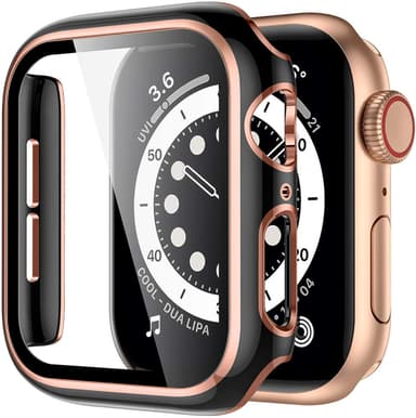 Apple Watch 4/5/6 42 mm fuldt dækningsetui, guld / sort