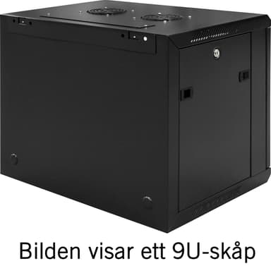 TOTEN, 19 "vægskab, 6U, 600x450, glasdør, sort