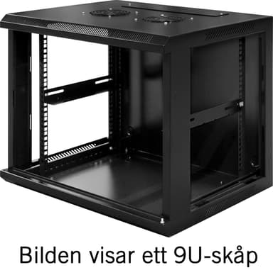 TOTEN, 19 "vægskab, 6U, 600x450, glasdør, sort