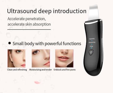 Ansigtsrens til afskalning med ultralydsvibration Sort
