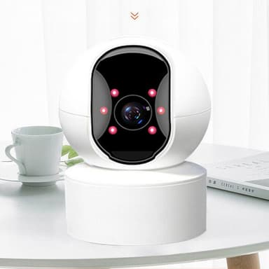 Roterbart overvågningskamera Wifi Hvid