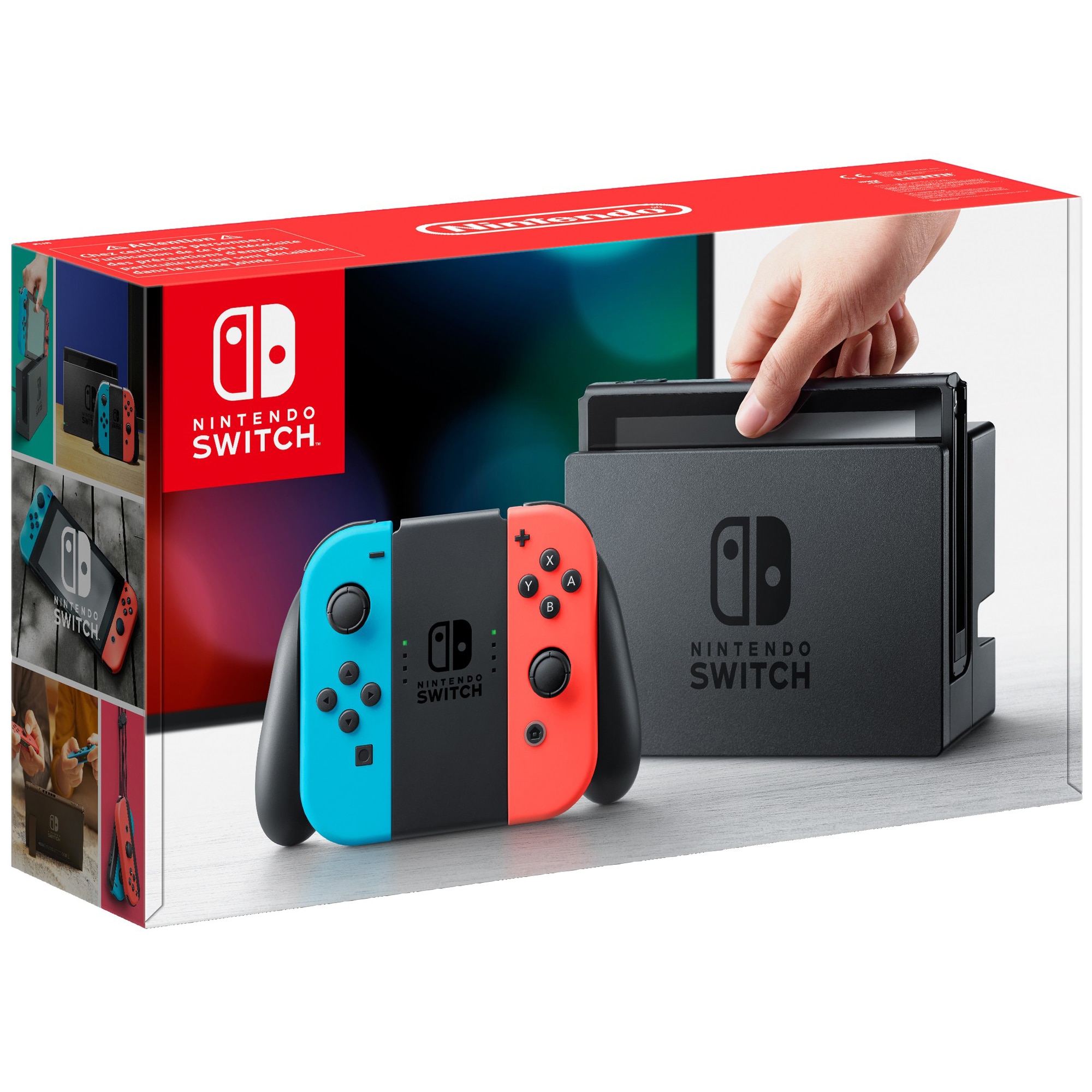 bekymring katastrofale midler Nintendo Switch konsol + neonblå og neonrød Joy-Con | Elgiganten