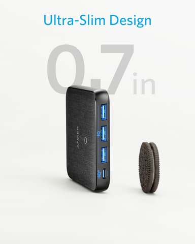 PowerPort Atom III Slim 45W 4x USB oplader (hvid)