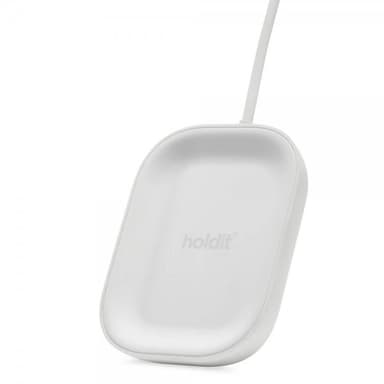 holdit Trådløs Oplader Earphone Wireless Charger Hvid