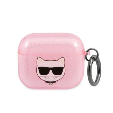 AirPods 2021 Cover Choupette Glitter Lyserød