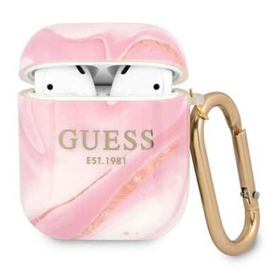 AirPods Cover Shiny Marble Lyserød
