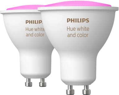 Philips Hue White and Color Ambiance LED pære GU10 (2-pak)
