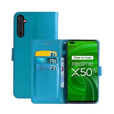 Wallet Cover 3-kort Realme X50 Pro 5G  - Lyseblå