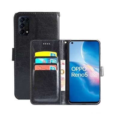 Wallet Cover 3-kort Oppo Reno5 5G  - sort
