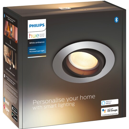 Philips forsænket Hue Milliskin spotlight (aluminium)