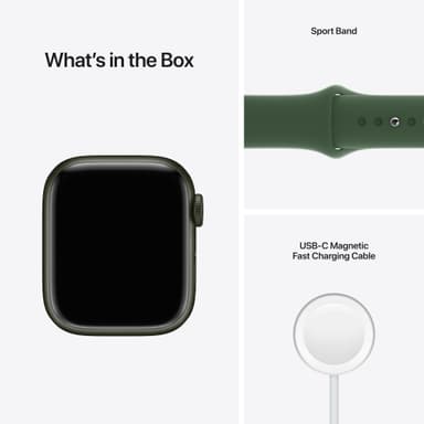 Apple Watch Series 7 41mm GPS (grøn alu. / kløvergrøn sportsrem)