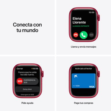 Apple Watch Series 7 41mm GPS (rød alu. / rød sportsrem)