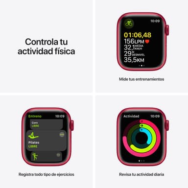 Apple Watch Series 7 41mm GPS (rød alu. / rød sportsrem)
