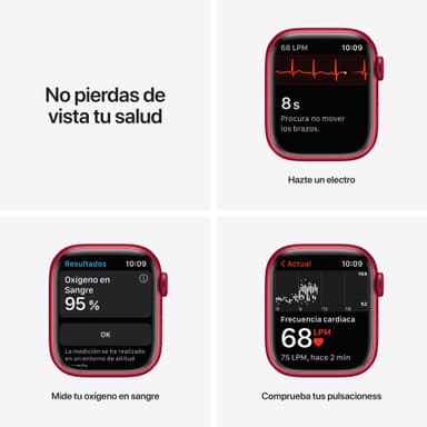 Apple Watch Series 7 41mm GPS (rød alu. / rød sportsrem)