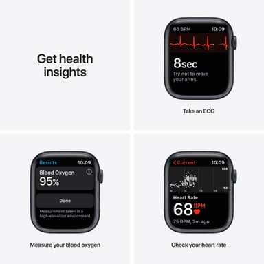 Apple Watch Series 7 45mm GPS (Midnat alu. / Midnat sportsrem)