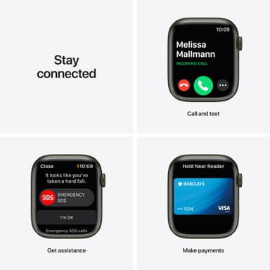 Apple Watch Series 7 45mm GPS (grøn alu. / kløvergrøn sportsrem)