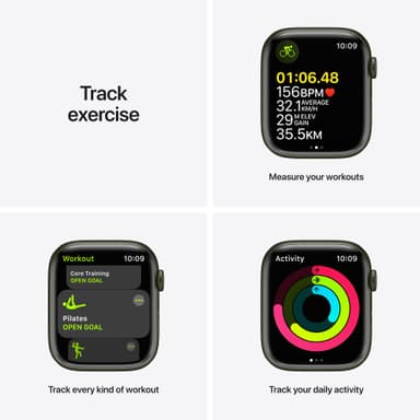 Apple Watch Series 7 45mm GPS (grøn alu. / kløvergrøn sportsrem)