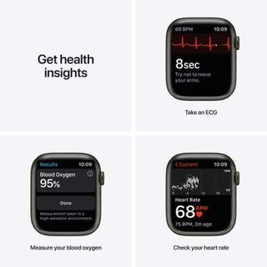 Apple Watch Series 7 45mm GPS (grøn alu. / kløvergrøn sportsrem)
