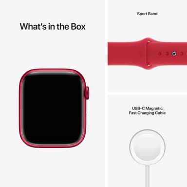 Apple Watch Series 7 45mm GPS (rød alu. / rød sportsrem)