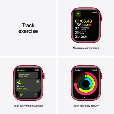 Apple Watch Series 7 45mm GPS (rød alu. / rød sportsrem)