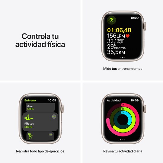 Apple Watch Series 7 45mm GPS (stjerneskær alu. / stjerneskær sportsrem)