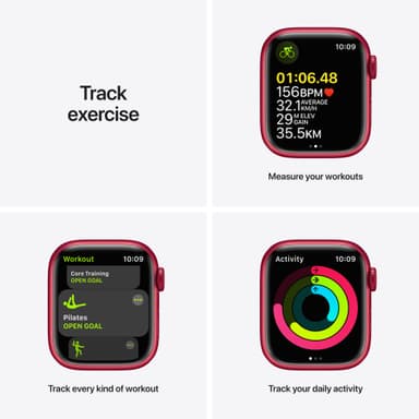 Apple Watch Series 7 41mm GPS+eSIM (rød alu/rød sportsrem)