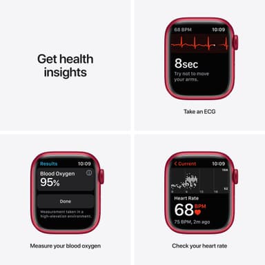 Apple Watch Series 7 41mm GPS+eSIM (rød alu/rød sportsrem)