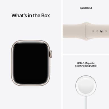 Apple Watch Series 7 45mm GPS+eSIM (stjerneskær alu/ stjerneskær sportsrem)
