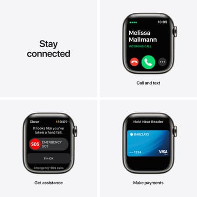 Apple Watch Series 7 41mm GPS+eSIM (grafitgrå stål/grafitgrå Milanorem)