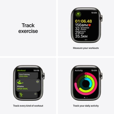 Apple Watch Series 7 41mm GPS+eSIM (grafitgrå stål/grafitgrå Milanorem)