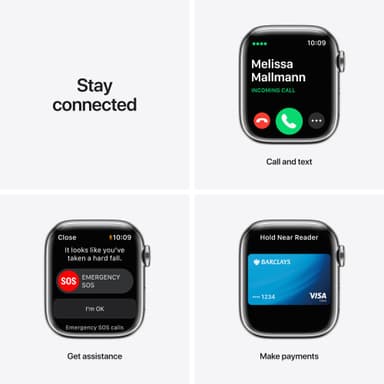Apple Watch Series 7 41mm GPS+eSIM (sølv stål/sølv Milanorem)