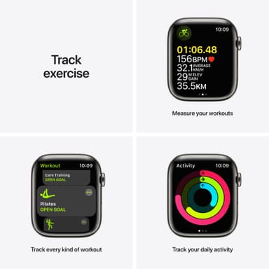 Apple Watch Series 7 45mm GPS+eSIM (grafitgrå stål/grafitgrå Milanorem)