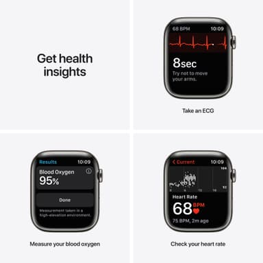 Apple Watch Series 7 45mm GPS+eSIM (grafitgrå stål/ mørk dybhavsblå sportsrem)