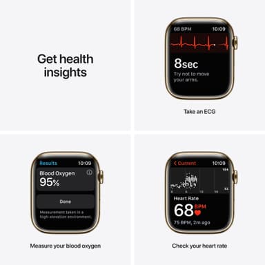 Apple Watch Series 7 45mm GPS+eSIM (guld stål/guld Milanorem)