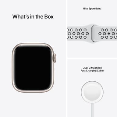 Apple Watch Series 7 Nike 41mm GPS+eSIM (stjerne alu/Plat Blk sportsrem)