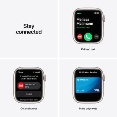 Apple Watch Series 7 Nike 41mm GPS+eSIM (stjerne alu/Plat Blk sportsrem)