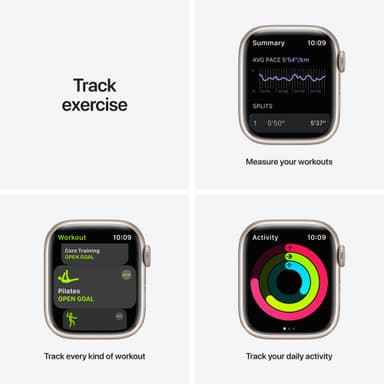 Apple Watch Series 7 Nike 41mm GPS+eSIM (stjerne alu/Plat Blk sportsrem)