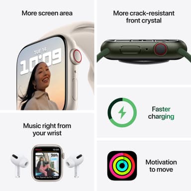Apple Watch Series 7 Nike 41mm GPS+eSIM (stjerne alu/Plat Blk sportsrem)